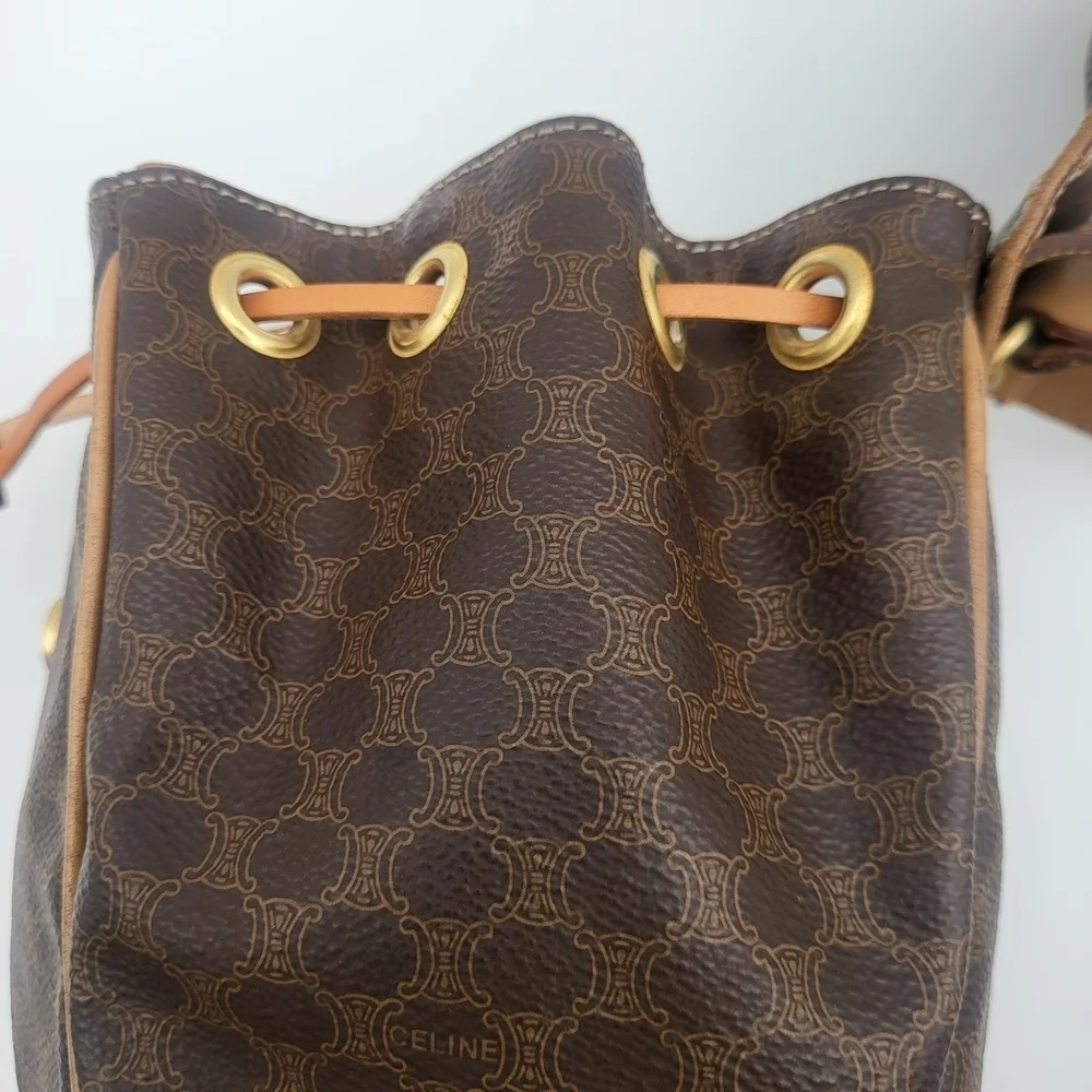 CELINE Macadam Rucksack Backpack Mini canvas leather..Authentic..